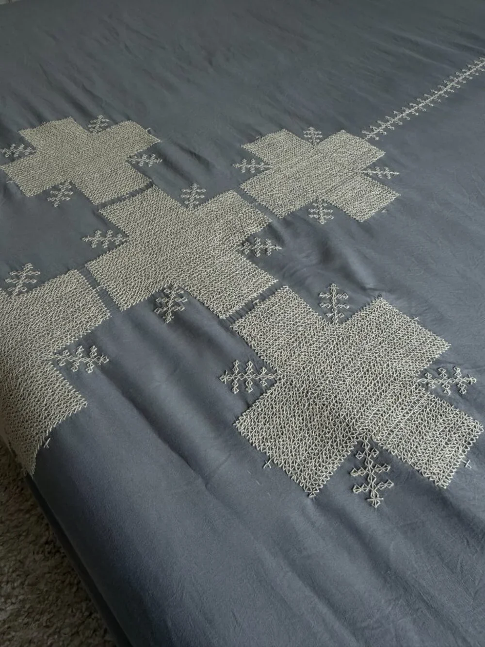 Hand Embroidered King Duvet + Shams